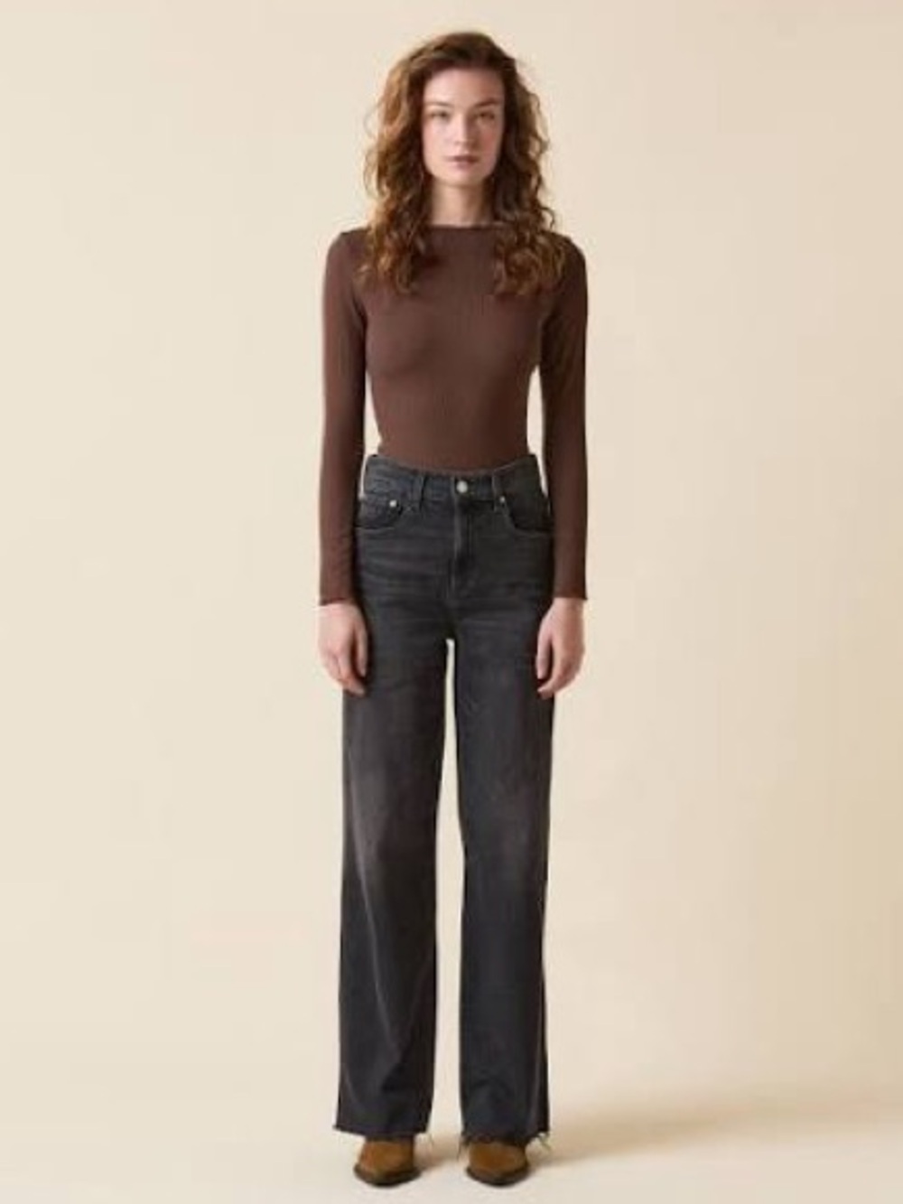 Women's High-Rise Straight Leg Jeans - Black Wash